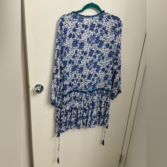 Poupette St. Barth flowy boho tunic with ruffle hem - Picture 4 of 8